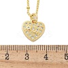 Brass Micro Pave Clear Cubic Zirconia Heart with Key Pendant Necklaces for Women NJEW-M088-02G-01-3