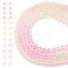 12 Strands 3 Styles Gradient Color Baking Paint Glass Bead Strands DGLA-TA0001-21C-3