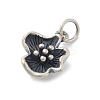925 Sterling Silver Flower Charms with Jump Rings and 925 Stamp STER-M021-02AS-03-2