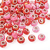 70Pcs 7 Colors Transparent Resin Rondelle European Beads RESI-TA0004-82-3