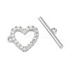 Brass Micro Pave Clear Cubic Zirconia Toggle Clasps LS-KK-K391-07P-2