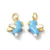 Rack Plating Brass Enamel Pendants KK-A177-20G-02-2