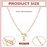 1Pc 304 Stainless Steel Chain & Brass Micro Pave Cubic Zirconia Letter Pendant Necklaces NJEW-LP0001-36D-G-2