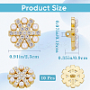 10Pcs 1-Hole Alloy Rhinestone Shank Buttons BUTT-GF0003-72G-2