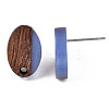 Resin & Walnut Wood Stud Earring Findings MAK-N032-004A-A08-4