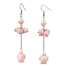 304 Stainless Steel Synthetic Turquoise Tortoise Dangle Earrings EJEW-JE06512-02-4