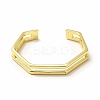 Rack Plating Brass polygon Open Cuff Bangle for Women BJEW-H563-01G-2
