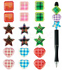 30Pcs 3 Styles Rainbow Iridescent Printed Opaque Acrylic Beads OACR-TA0004-52A-2