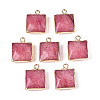 Dyed Natural White Jade Faceted Pendants G-T139-95G-1