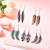 DIY Glitter Acrylic Feather Dangle Earrings Making Kits DIY-FS0006-84-7