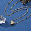 304 Stainless Steel Crystal Rhinestone Pendant Cable Chain Necklaces for Women NJEW-C062-01A-G-1
