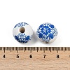 Spray Painted Wood European Beads WOOD-F017-08B-3
