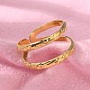 Ion Plating(IP) 304 Stainless Steel Double Line Open Cuff Ring for Women X-RJEW-S405-200G-3