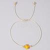 Adjustable Rainbow Dyed Shell Cross Braided Bead Bracelets for Women DZ6787-5-1