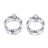 Brass Inlaid Clear Cubic Zirconia Pendants ZIRC-S069-016P-1