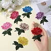 14Pcs 7 Colors Rose Flower Shape Computerized Embroidery Cloth Iron on/Sew on Patches PATC-CP0001-04-3