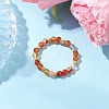 Natural Carnelian Beaded Stretch Rings for Women RJEW-JR00868-07-1