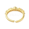 Brass Pave Cubic Zirconia Cuff Rings RJEW-U012-03G-02-3