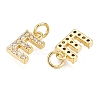 Brass Micro Pave Clear Cubic Zirconia Charms KK-ZX025-07E-2