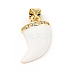 Brass Micro Pave Clear Cubic Zirconia Enamel Pendants KK-G416-39G-03-1
