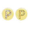 Brass Micro Pave Clear Cubic Zirconia Beads KK-T030-LA843-PX3-3