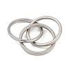 201 Stainless Steel Trinity Interlocking Ring Finger Rings FS-WG6776A-04-3
