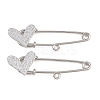 Crisscross Heart 304 Stainless Steel Safety Pins Brooch Findings SA-CBA098D-15E-P01-1