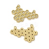 Rack Plating Brass Micro Pave Clear Cubic Zirconia Connector Charms KK-M231-14G-1