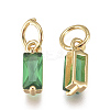 Brass Micro Pave Cubic Zirconia Charms ZIRC-F111-03G-07-2