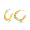 Brass Wire Swirl C-shape Stud Earrings EJEW-G322-04MG-3