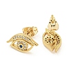 Brass Micro Pave Cubic Zirconia Stud Earrings EJEW-P261-42G-2
