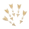 Brass Micro Pave Clear Cubic Zirconia Pendants ZIRC-P086-24G-1