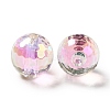 Two Tone UV Plating Rainbow Iridescent Acrylic Beads TACR-D010-03B-4