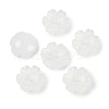 Transparent Spray Paint Glass Bead Caps GLAA-H035-04A-1