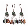 Natural Green Aventurine Round Pendant Decorations G-G997-A03-1