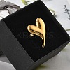 304 Stainless Steel Open Cuff Ring for Women RJEW-M049-05G-03-5