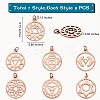 14Pcs 7tyle 304 Stainless Steel Pendants STAS-SZ0002-50RG-7