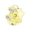 Brass Pave Clear Cubic Zirconia Beads LS-KK-F875-13G-2