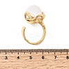 Brass ABS Imitation Pearl Cuff Open Rings for Women RJEW-B160-03G-5