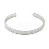 Stainless Steel Open Cuff Bangles for Women BJEW-G708-01A-P-2