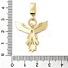 Brass Micro Pave Clear Cubic Zirconia Angel Wing Pendants KK-H519-16A-G-3