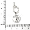 Brass Micro Pave Clear Cubic Zirconia Fold Over Clasps KK-U059-46P-3