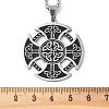 201 Stainless Steel Black Enamel Viking Kont Cross Pendant Necklaces LS-NJEW-H065-12P-3
