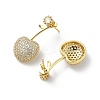 Cherry Brass Micro Pave Cubic Zirconia Stud Earrings EJEW-M077-12G-02-2