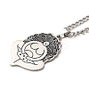 Yoga Theme 201 Stainless Steel Enamel Pendant Necklaces LS-NJEW-D066-07A-P-2