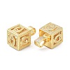 Alphabet Brass Micro Pave Clear Cubic Zirconia Pendants ZIRC-O045-01G-Q-3