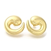 Rack Plating Big Conch Snail Brass Stud Earrrings EJEW-L097-09G-1