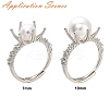Flower Brass Micro Pave Cubic Zirconia Adjustable Ring Settings KK-K297-17P-4