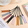 CRASPIRE 16Pcs 8 Colors Leather Bookmarks AJEW-CP0007-55-4