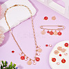 32Pcs 5 Styles Golden Plated Alloy Enamel Charms ENAM-TA0003-13A-5